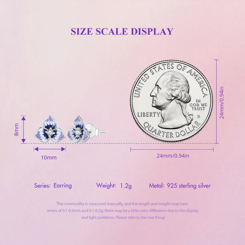 (image for) Pandora-style Pansy Earrings - BSE860 - View 8