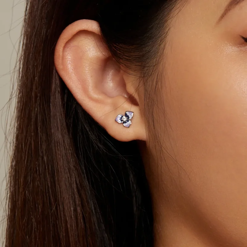 (image for) Pandora-style Pansy Earrings - BSE860 - View 9