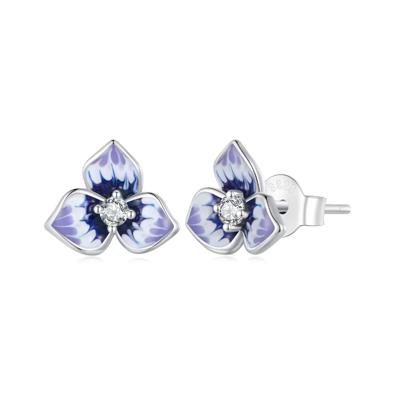 (image for) Pandora-style Pansy Earrings - BSE860 - Product Image