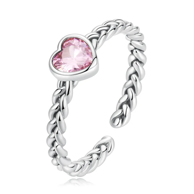 (image for) Pandora Style Pink Heart Ring - SCR865 - Product Image