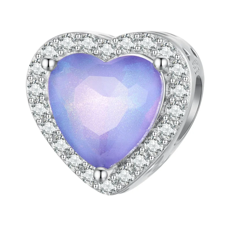 (image for) Pandora Style Purple Heart Charm - SCC2453 - Product Image