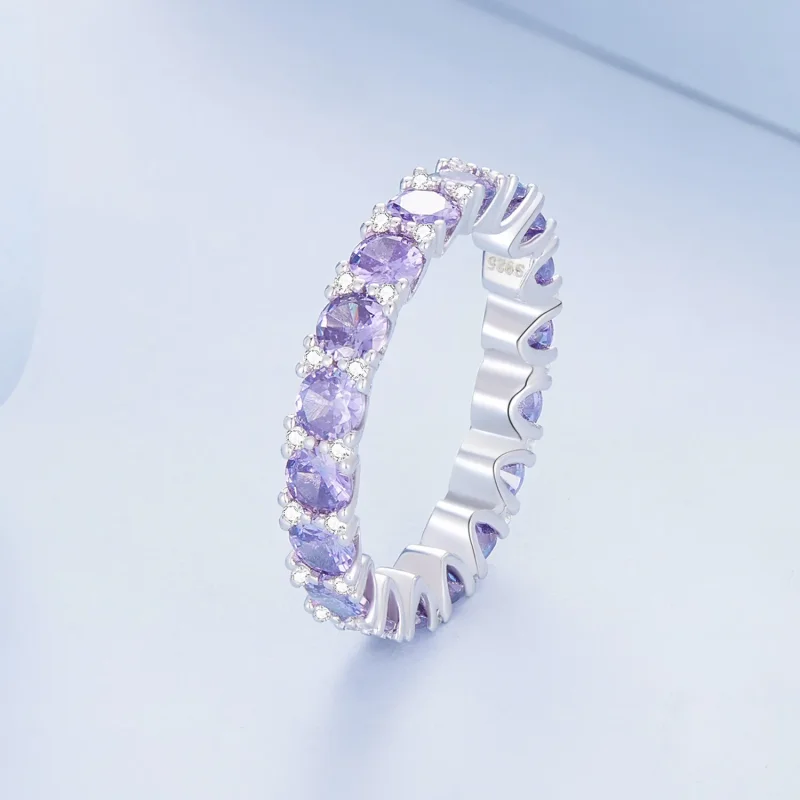 (image for) Pandora Style Purple Ring - BSR340 - View 2