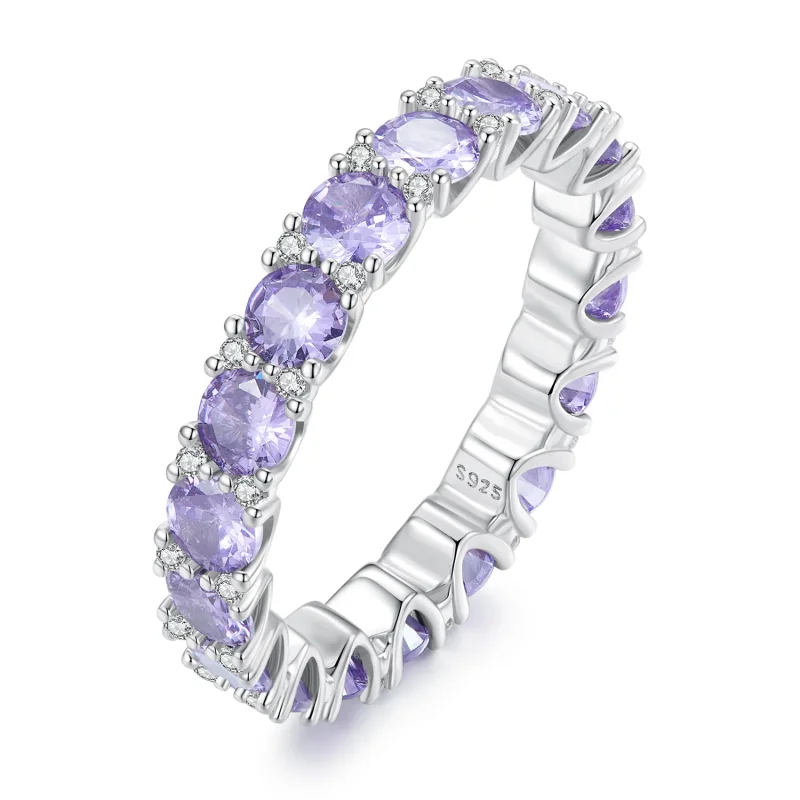 (image for) Pandora Style Purple Ring - BSR340 - View 3
