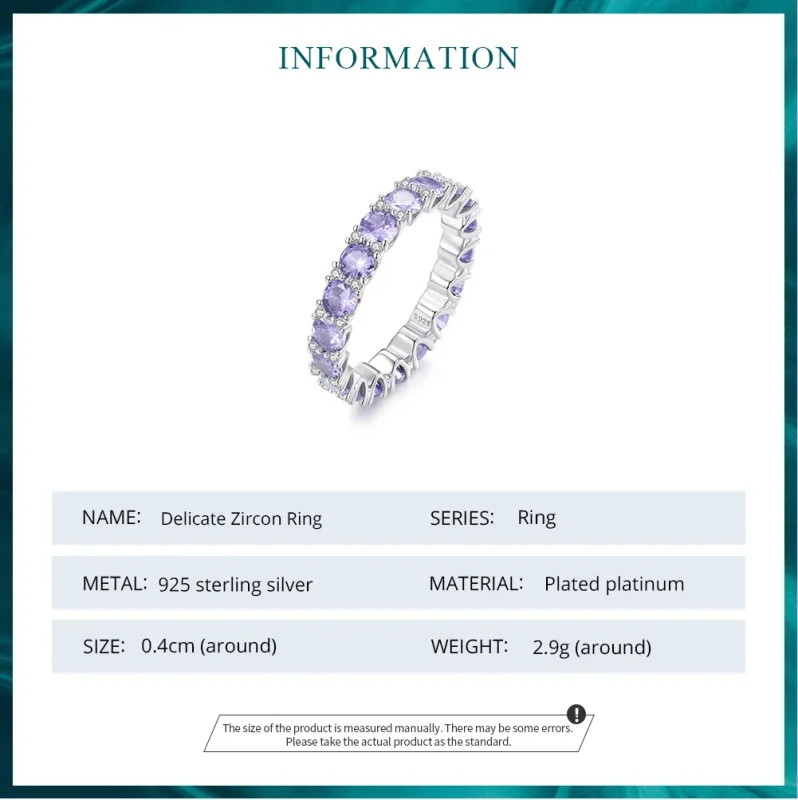 (image for) Pandora Style Purple Ring - BSR340 - View 6
