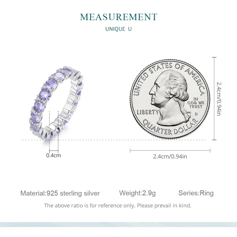 (image for) Pandora Style Purple Ring - BSR340 - View 7