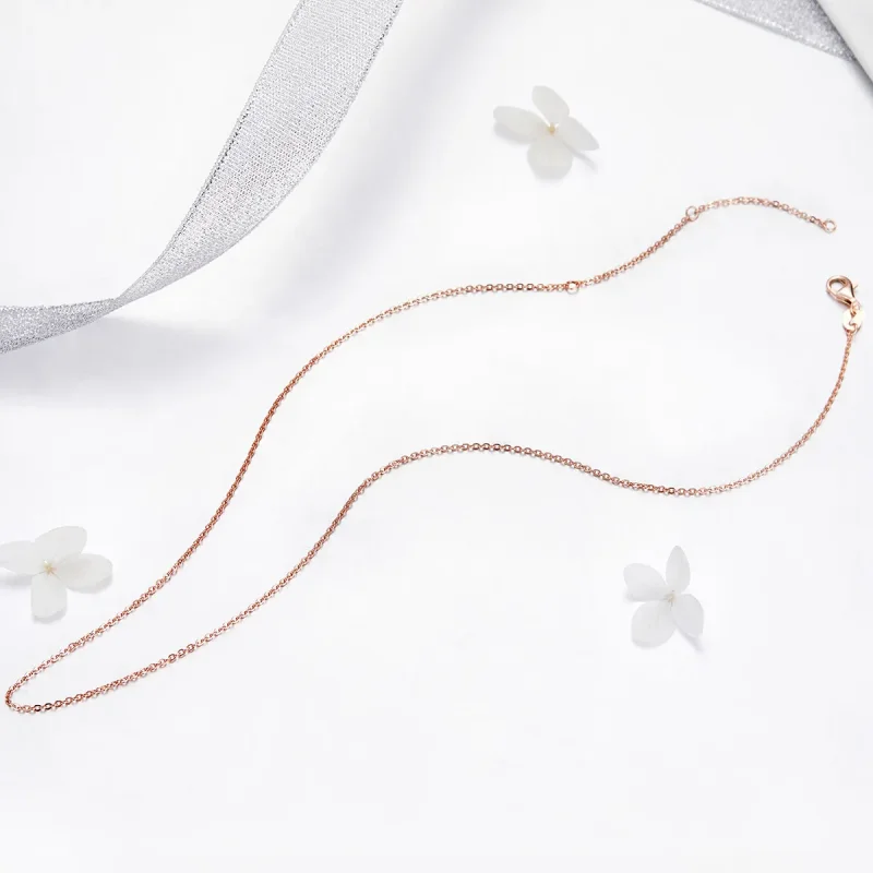 (image for) Pandora Style Rose Gold Necklace - SCA014-45 - View 2