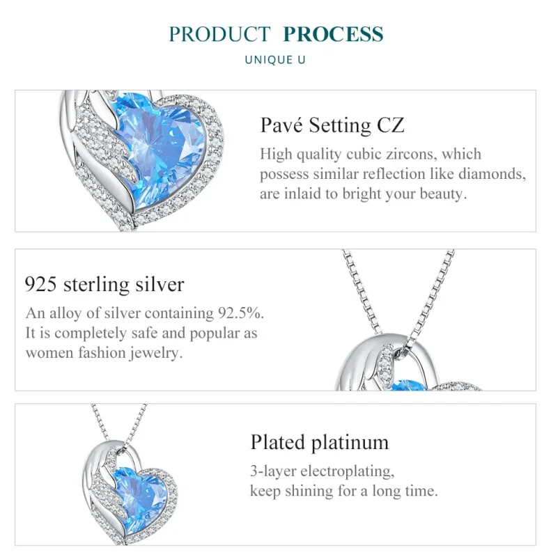 (image for) Pandora Style Sapphire Necklace - BSN281 - View 6