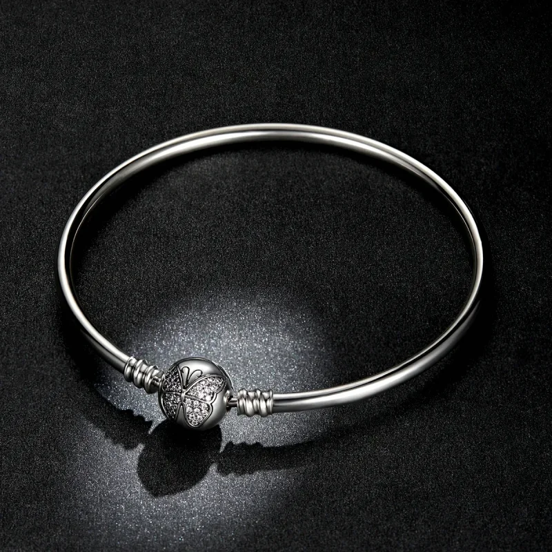 (image for) Pandora Style Silver Bangle - BSB084 - View 5