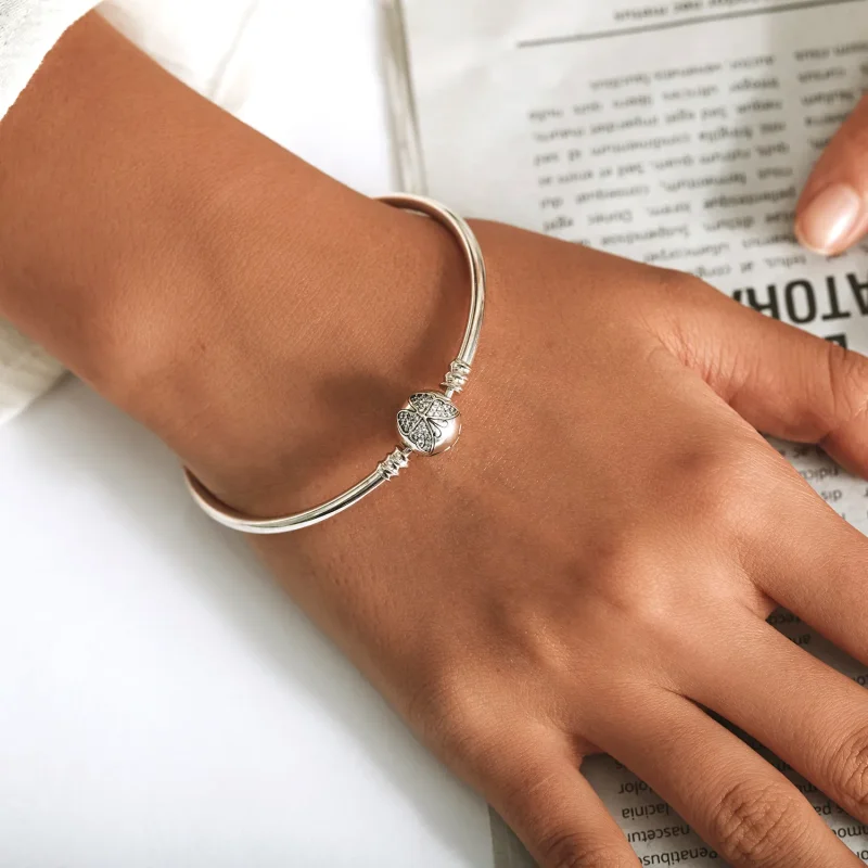 (image for) Pandora Style Silver Bangle - BSB084 - View 8