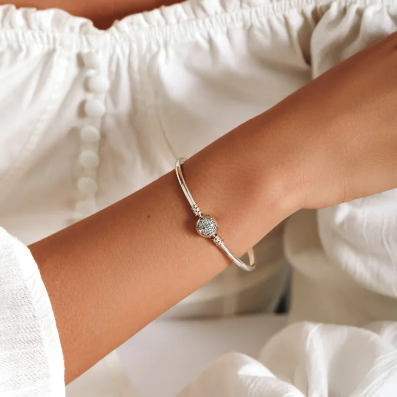 (image for) Pandora Style Silver Bangle - BSB084 - View 9