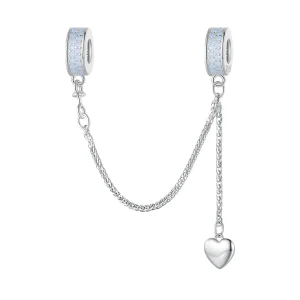 (image for) Pandora Style Silver Heart Safety Chain - BSC795