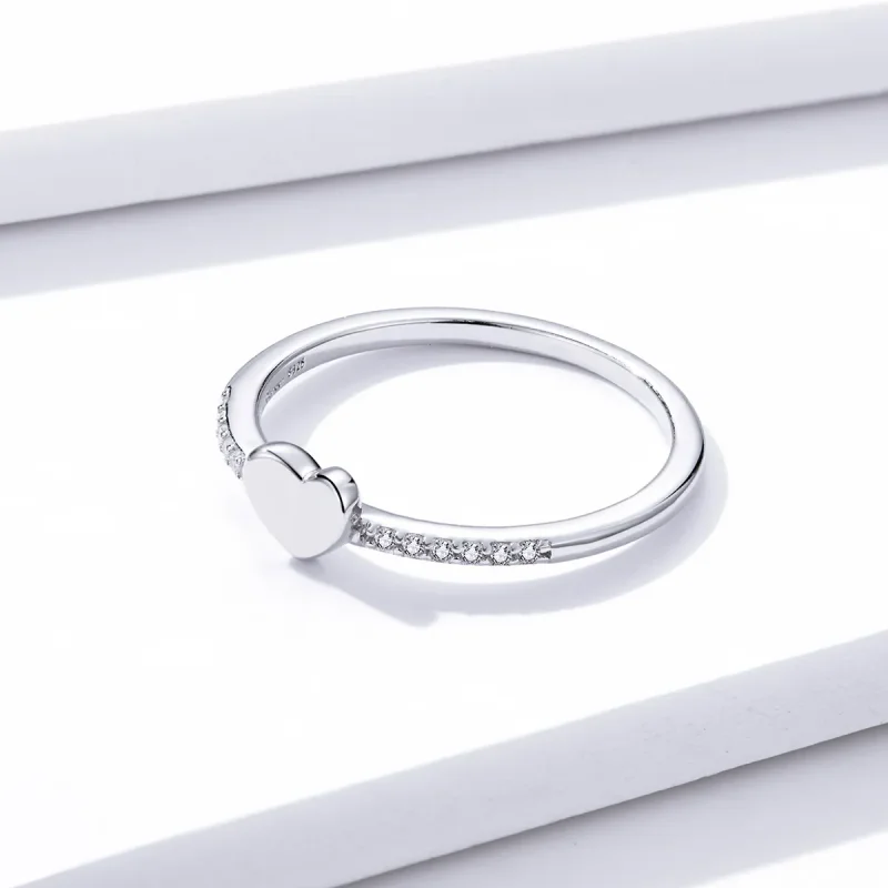 (image for) Pandora Style Sparkle And Hearts Ring - BSR121 - View 4