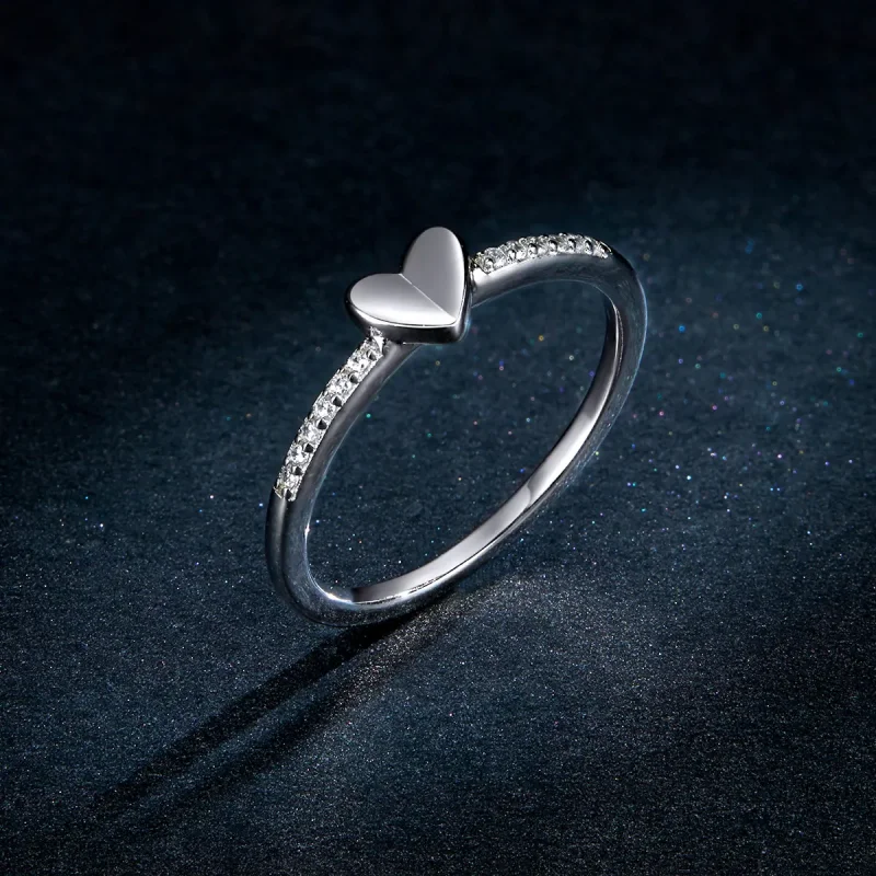 (image for) Pandora Style Sparkle And Hearts Ring - BSR121 - View 5