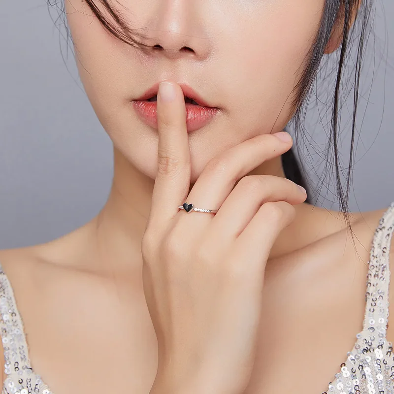 (image for) Pandora Style Sparkle And Hearts Ring - BSR121 - View 7