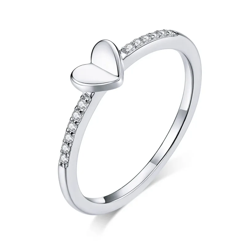 (image for) Pandora Style Sparkle And Hearts Ring - BSR121 - Product Image