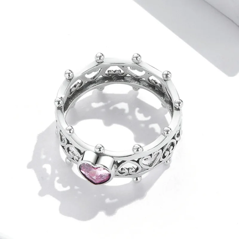 (image for) Pandora Style Sparkling Heart Ring - SCR788 - View 4