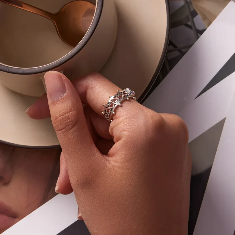 (image for) Pandora Style Sparkling Heart Ring - SCR788 - View 5