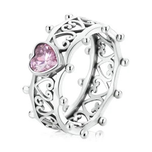 (image for) Pandora Style Sparkling Heart Ring - SCR788