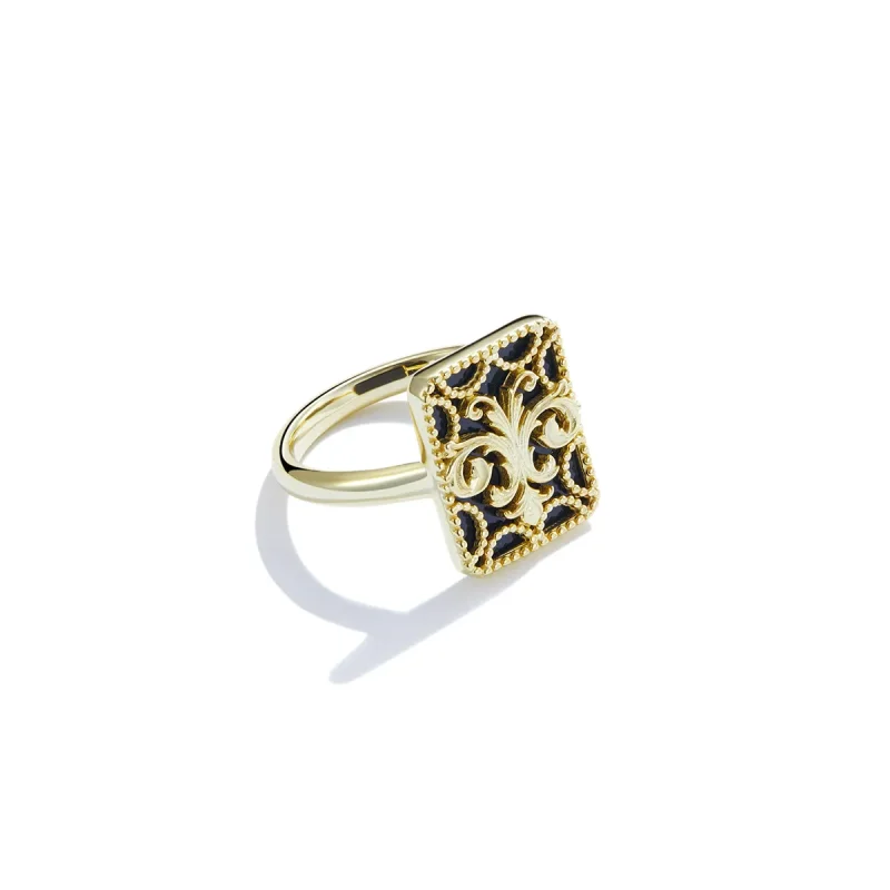 (image for) Pandora Style Square Ring - BSR189 - View 2