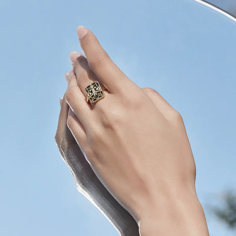 (image for) Pandora Style Square Ring - BSR189 - View 4