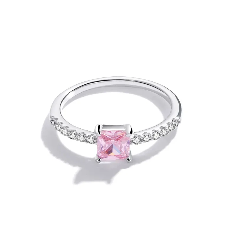 (image for) Pandora Style Square Sparkle Halo Ring - BSR191 - View 3