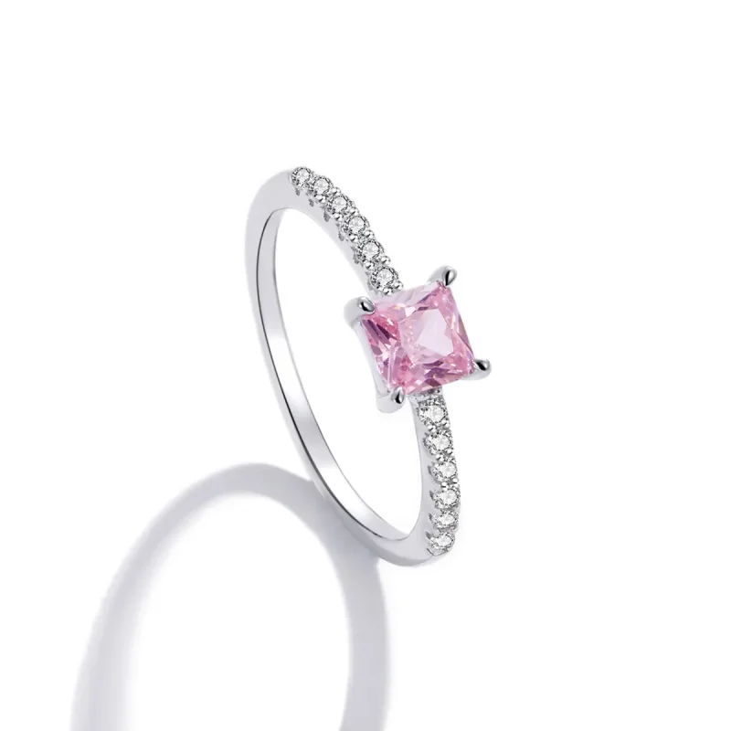 (image for) Pandora Style Square Sparkle Halo Ring - BSR191 - View 4