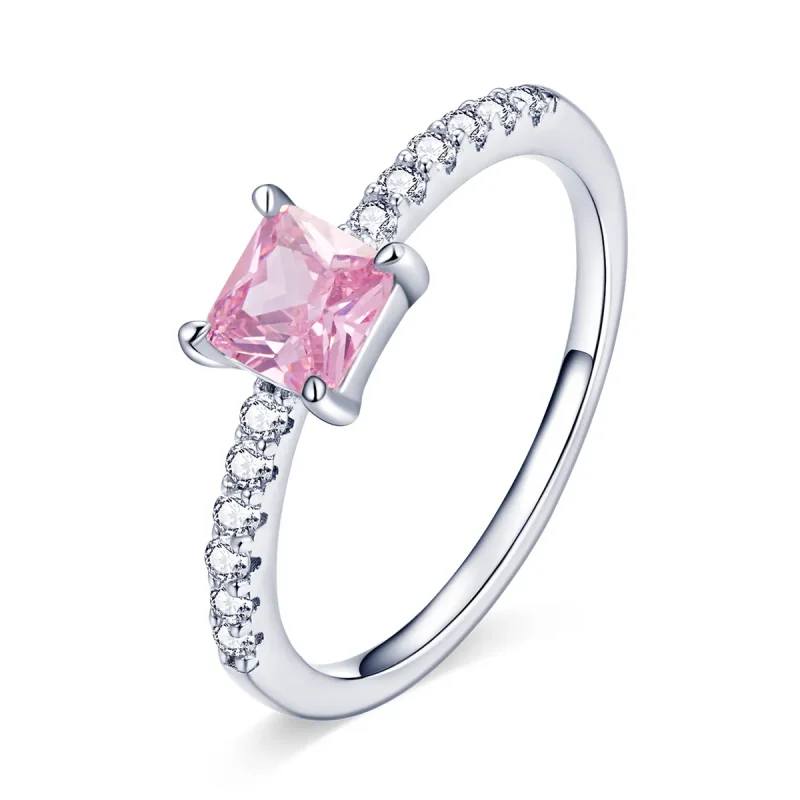 (image for) Pandora Style Square Sparkle Halo Ring - BSR191 - Product Image