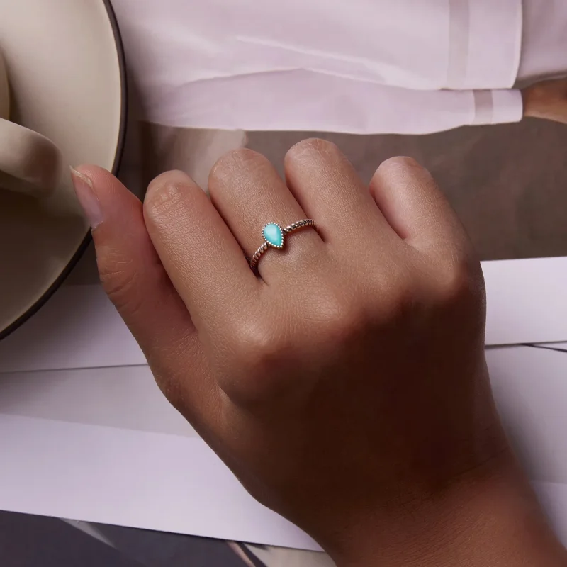 (image for) Pandora Style Teardrop Ring - BSR247 - View 8