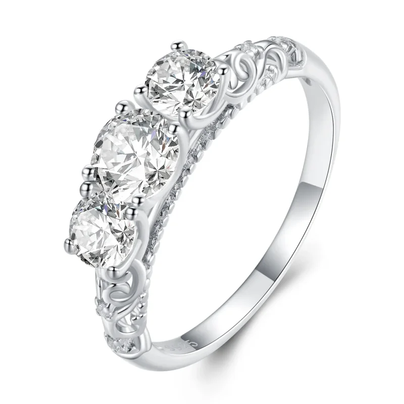 (image for) Pandora Style Three Stone Ring - BSR318 - Product Image