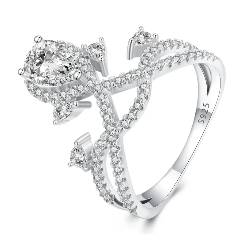 (image for) Pandora Style Tiara Ring - BSR368 - View 3