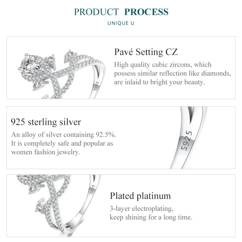 (image for) Pandora Style Tiara Ring - BSR368 - View 5