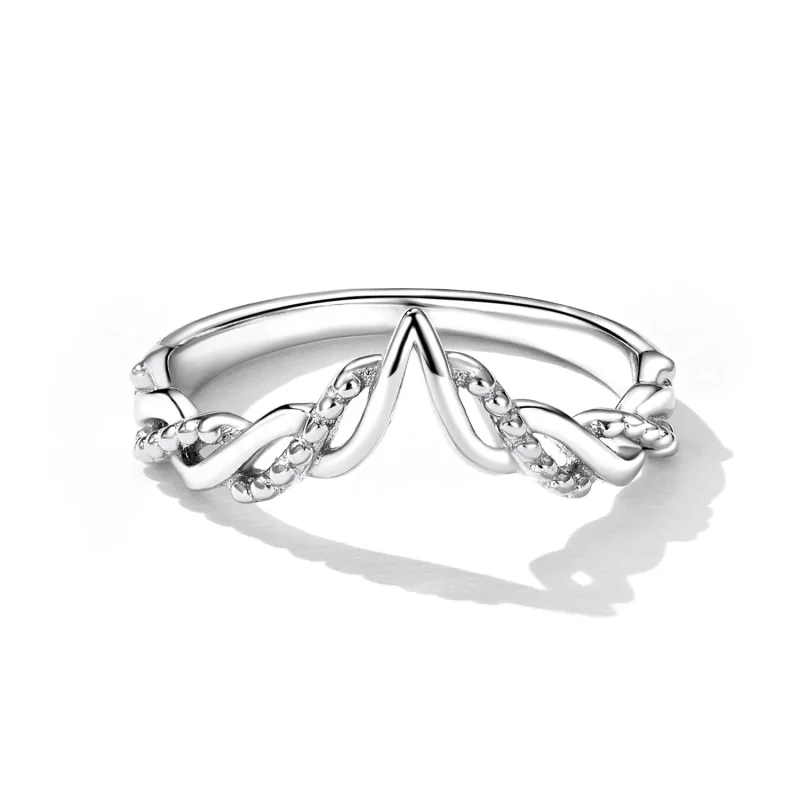 (image for) Pandora Style Tiara Wishbone Ring - BSR258 - View 3