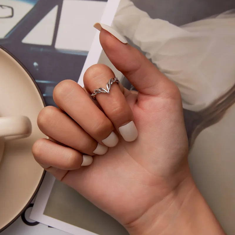 (image for) Pandora Style Tiara Wishbone Ring - BSR258 - View 6