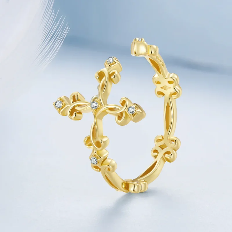 (image for) Pandora Style Yellow Gold Ring - BSR041-B - View 2