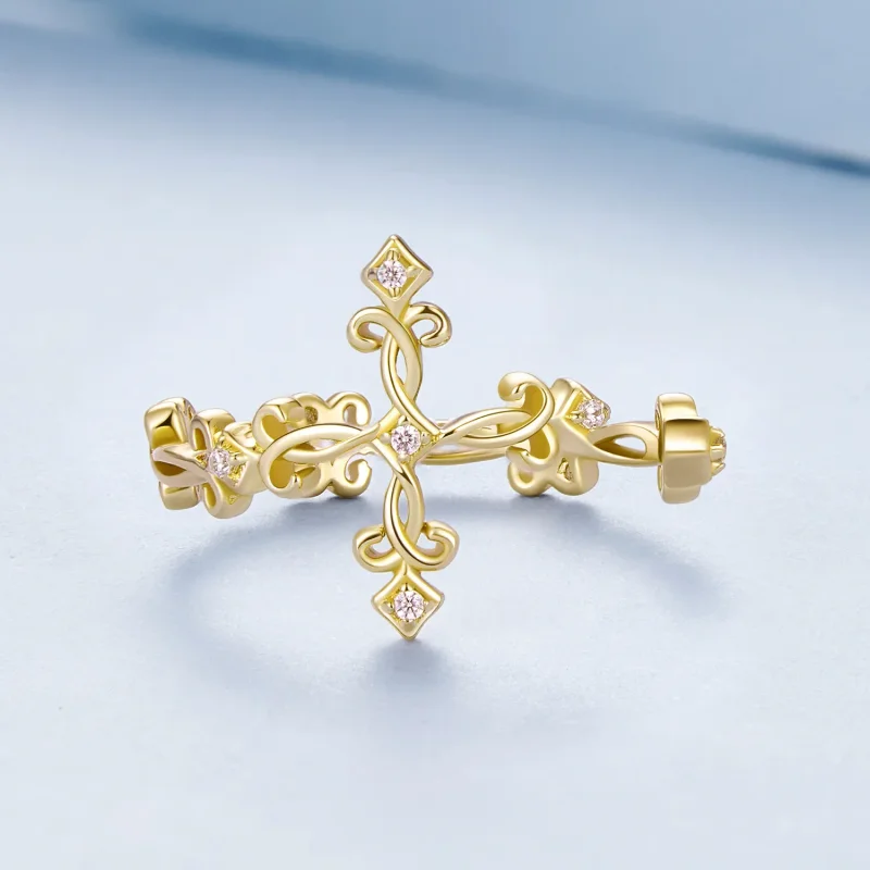 (image for) Pandora Style Yellow Gold Ring - BSR041-B - View 3