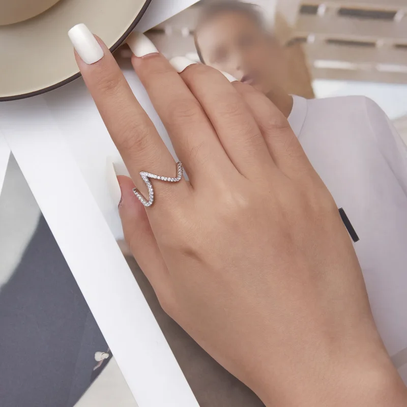 (image for) Pandora Style Zig Zag Ring - BSR314 - View 6