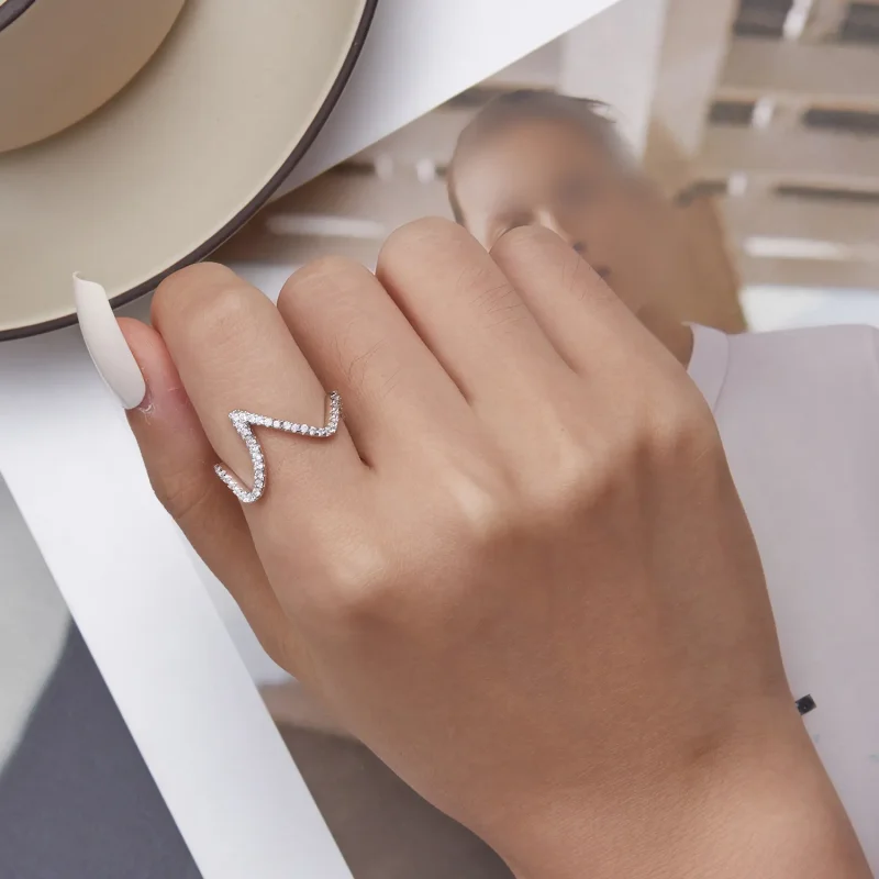 (image for) Pandora Style Zig Zag Ring - BSR314 - View 7