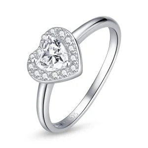 (image for) striking and glamorous Pandora Style Sparkling Elevated Heart Ring - SCR725
