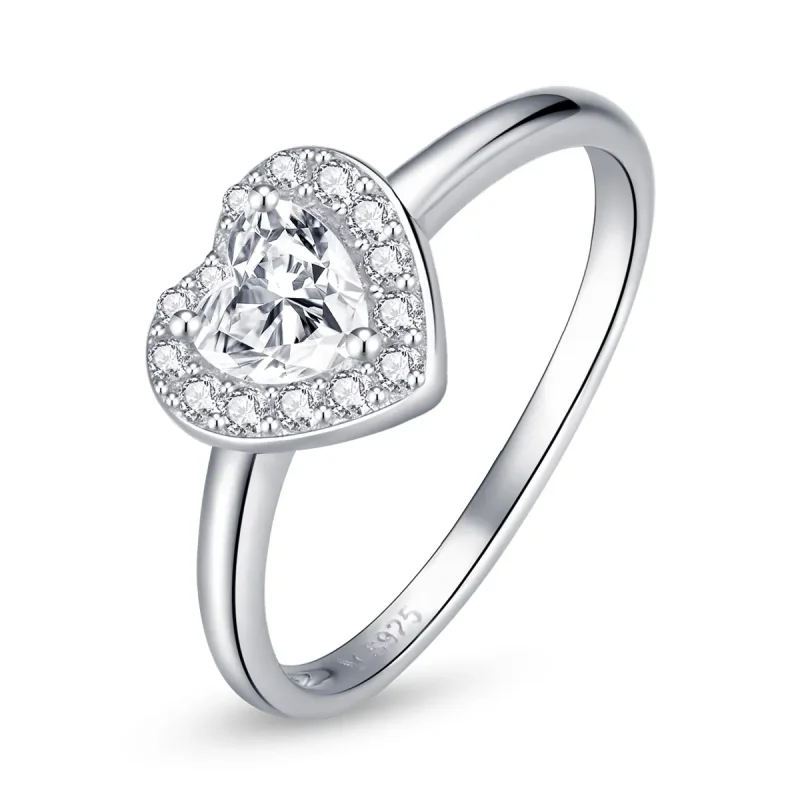 (image for) striking and glamorous Pandora Style Sparkling Elevated Heart Ring - SCR725 - Product Image