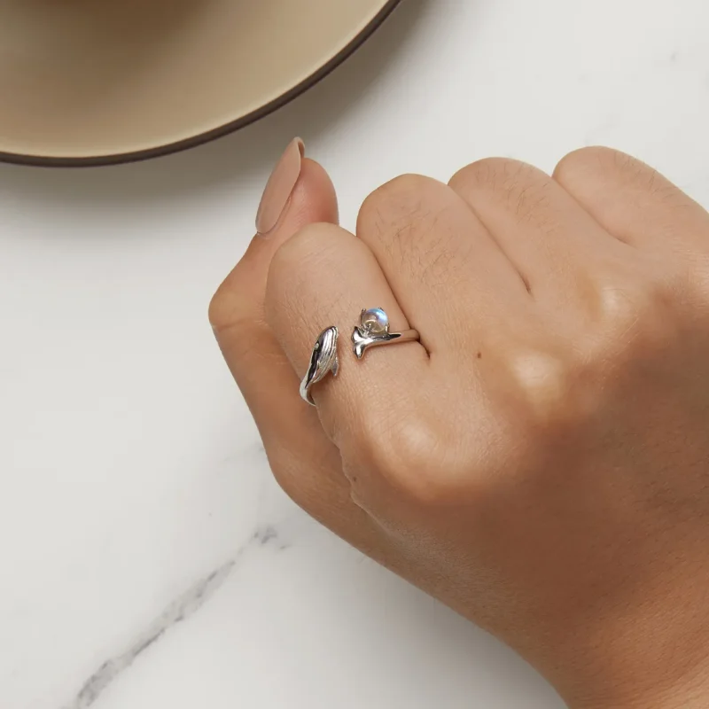 (image for) beautifully crafted Pandora Style Whale Open Ring - BSR473-E - View 6