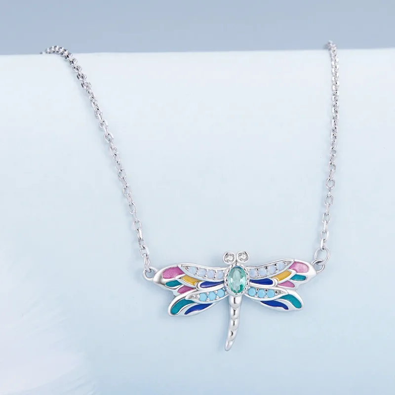 (image for) Exquisite Dragonfly Necklace in the Pandora style - BSN348 - View 2