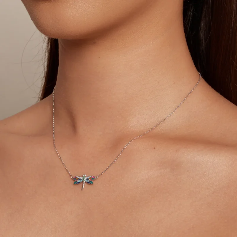 (image for) Exquisite Dragonfly Necklace in the Pandora style - BSN348 - View 6