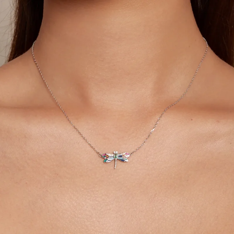 (image for) Exquisite Dragonfly Necklace in the Pandora style - BSN348 - View 7