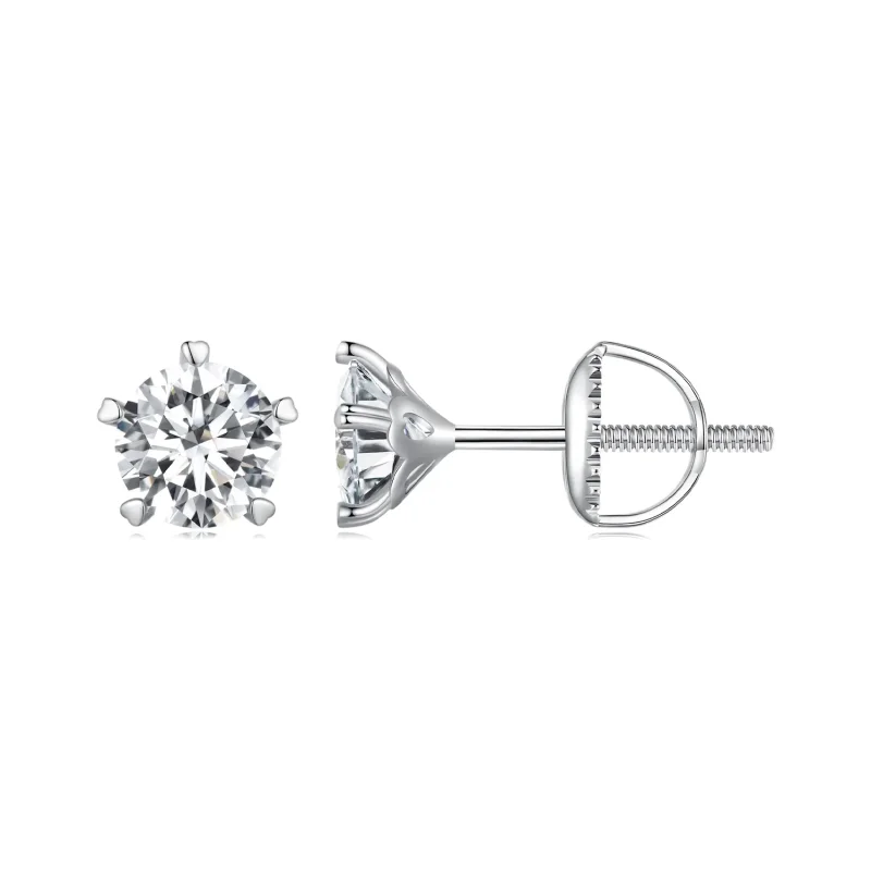(image for) Pandora-inspired 0.5Ct Moissanite Stud Earrings - MSE024-S - Product Image