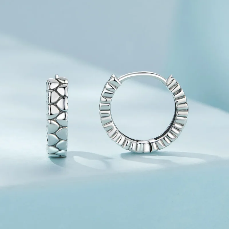 (image for) Pandora-inspired Heart Hoop Earrings - SCE1653 - View 2