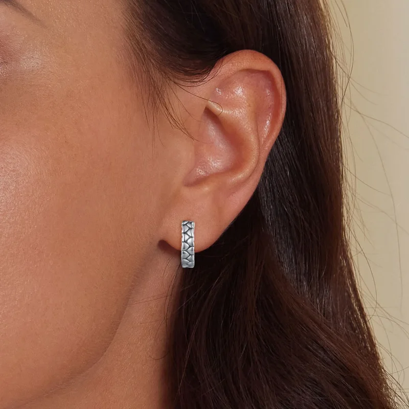 (image for) Pandora-inspired Heart Hoop Earrings - SCE1653 - View 5