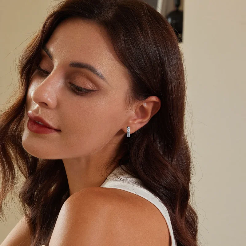 (image for) Pandora-inspired Heart Hoop Earrings - SCE1653 - View 6