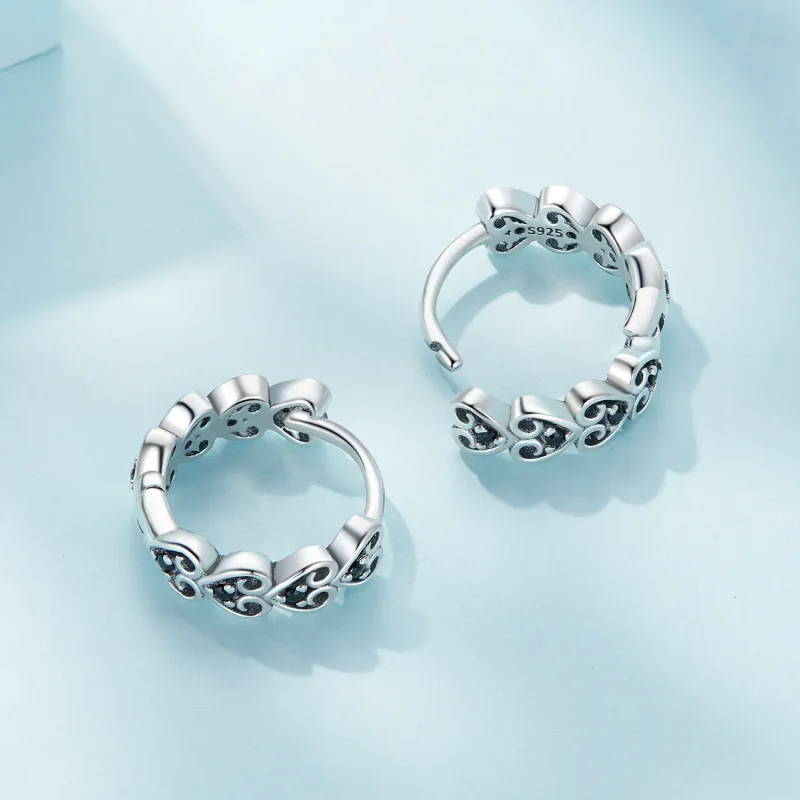 (image for) Pandora-inspired heart-shaped hoop earrings - SCE1613 - View 4