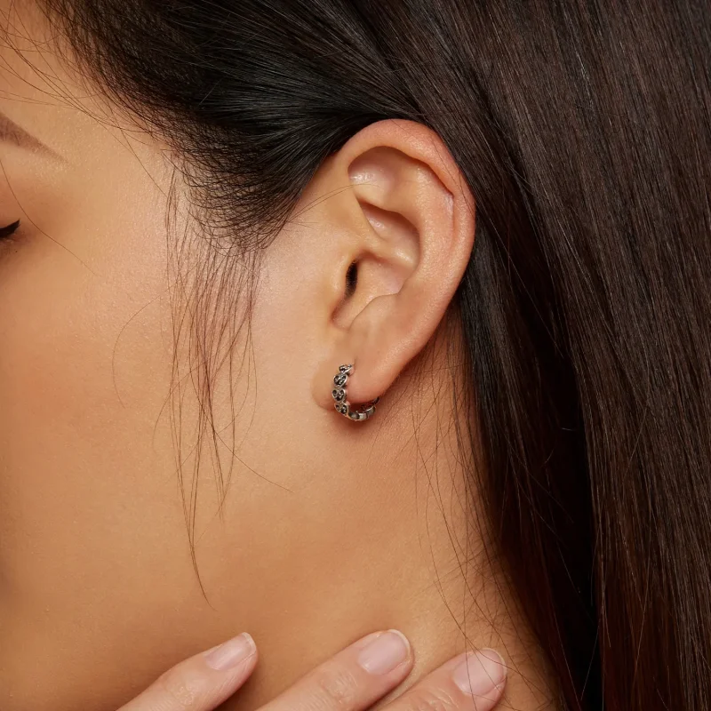 (image for) Pandora-inspired heart-shaped hoop earrings - SCE1613 - View 6