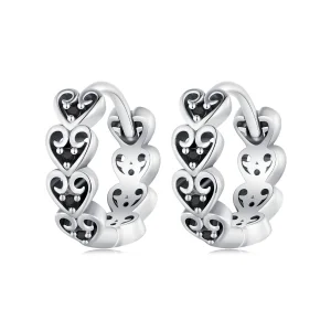 (image for) Pandora-inspired heart-shaped hoop earrings - SCE1613